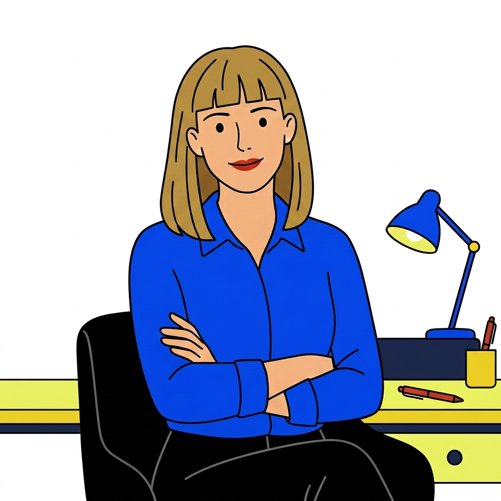 Retrato ilustrado da consultora de estratégia de negócios